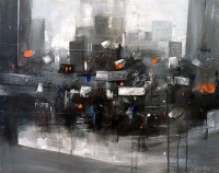 G. N. Qazi, 24 x 30 inch, Acrylic on Canvas, Cityscape Painting, AC-GNQ-088